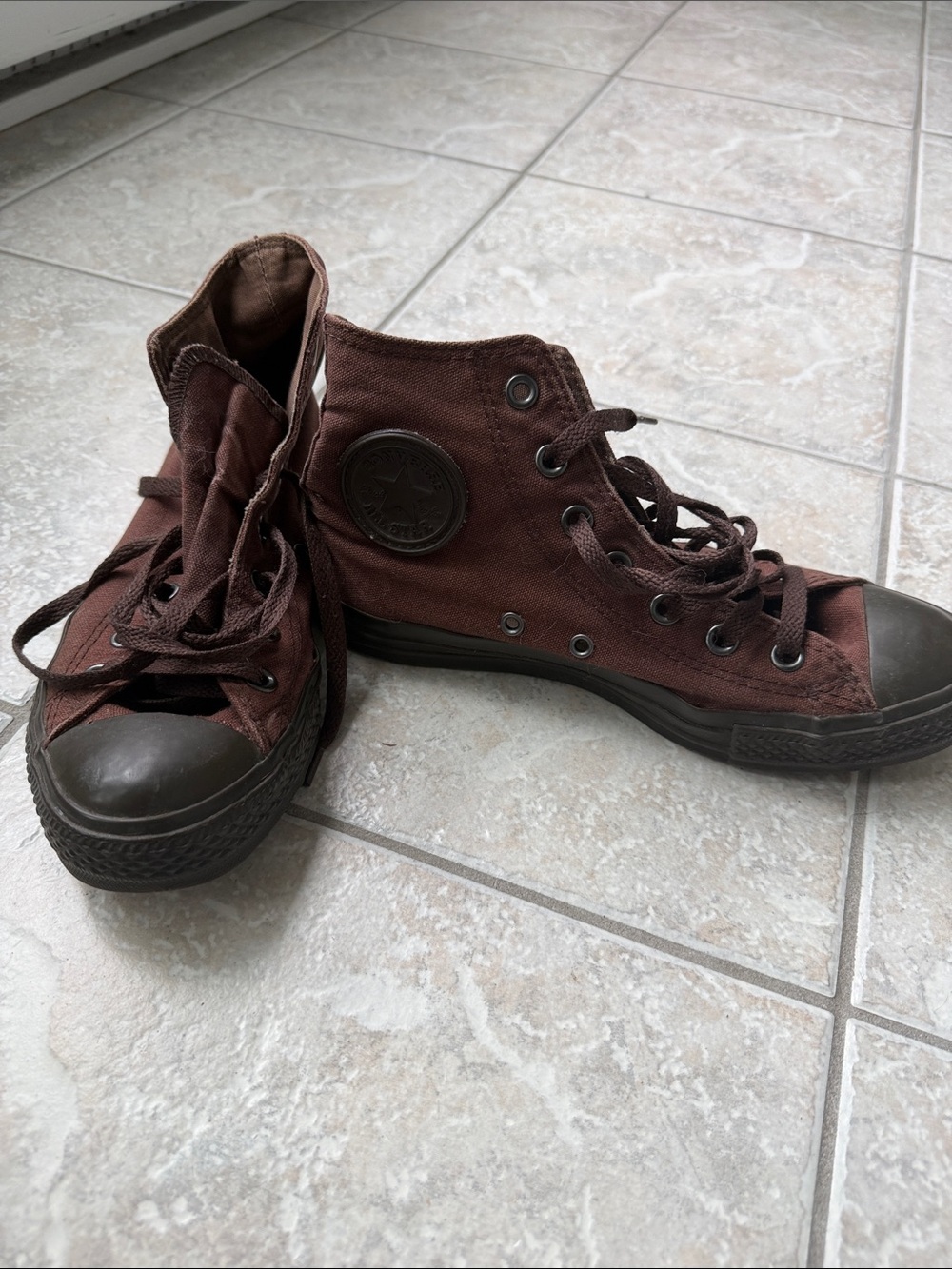 Brown High-Top Converse Sneakers